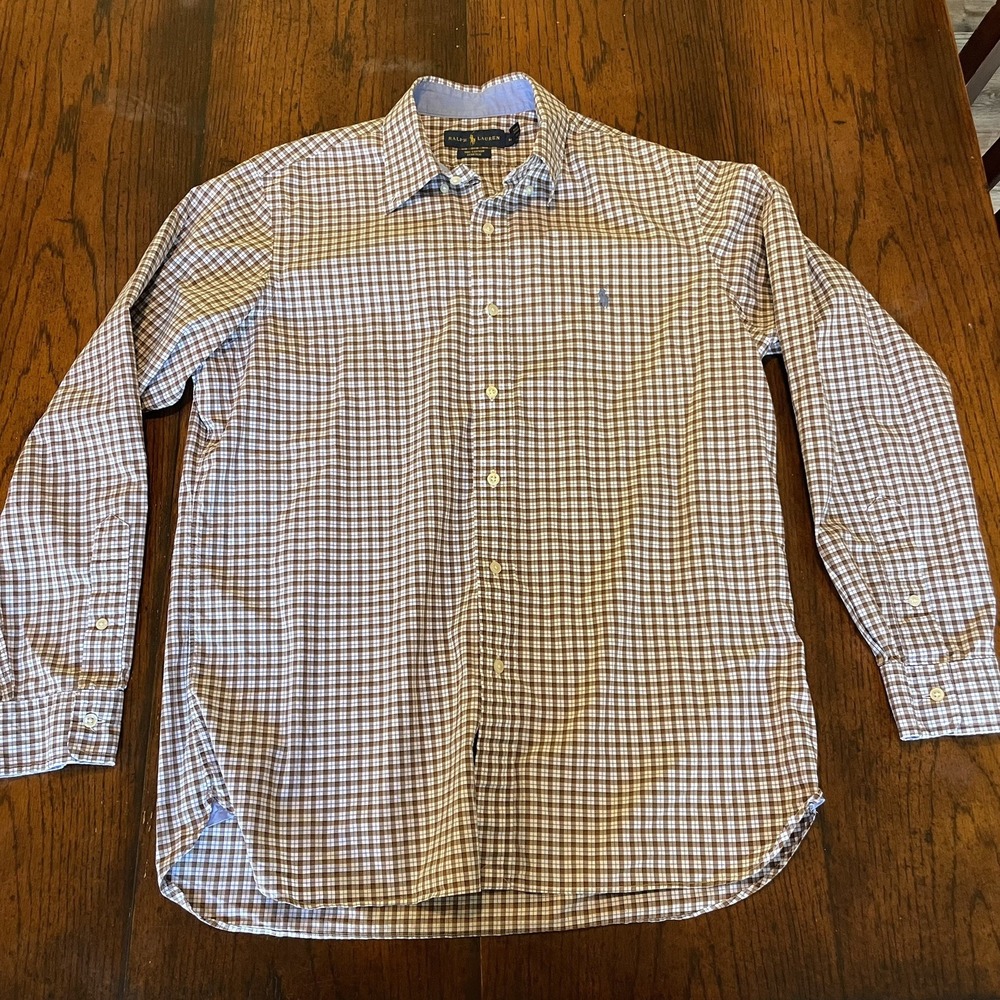 Polo Ralph Lauren Button Down Classic Fit Mens Medium Long Sleeve Plaid